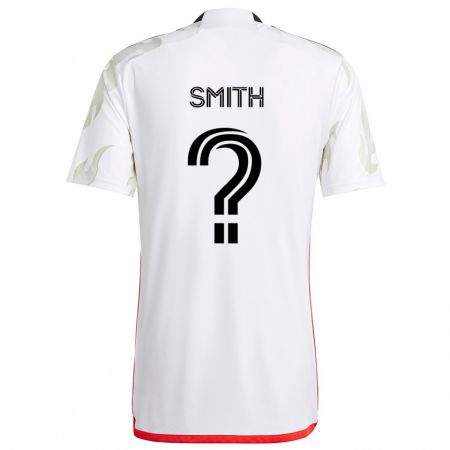 Kandiny Hombre Camiseta Collin Smith #0 Blanco Rojo Negro 2ª Equipación 2024/25 La Camisa Chile