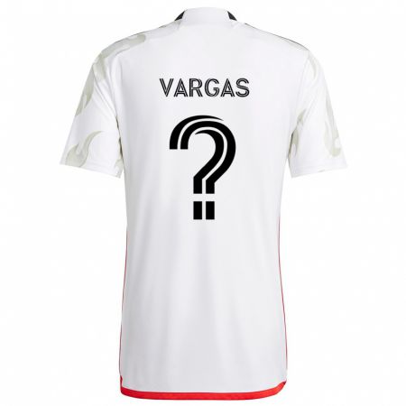 Kandiny Hombre Camiseta Nayrobi Vargas #0 Blanco Rojo Negro 2ª Equipación 2024/25 La Camisa Chile