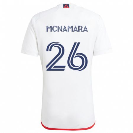 Kandiny Hombre Camiseta Tommy Mcnamara #26 Blanco Rojo 2ª Equipación 2024/25 La Camisa Chile