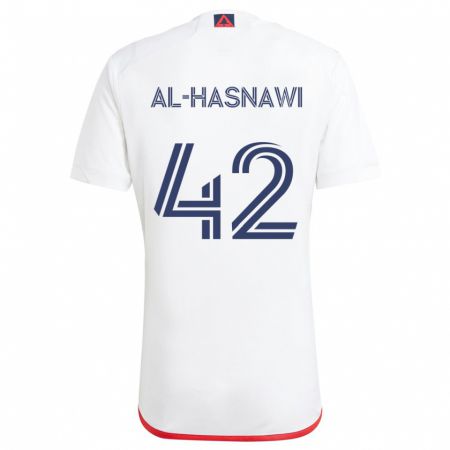 Kandiny Hombre Camiseta Moshtaba Al-Hasnawi #42 Blanco Rojo 2ª Equipación 2024/25 La Camisa Chile