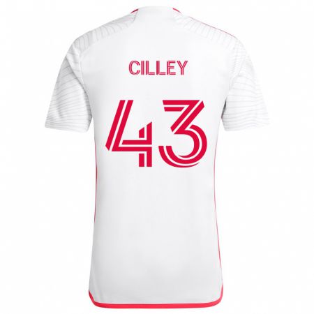 Kandiny Hombre Camiseta Cam Cilley #43 Blanco Rojo 2ª Equipación 2024/25 La Camisa Chile