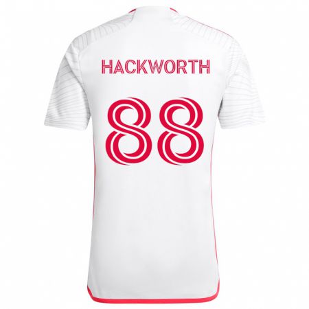 Kandiny Hombre Camiseta Larsen Hackworth #88 Blanco Rojo 2ª Equipación 2024/25 La Camisa Chile