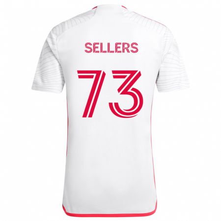 Kandiny Hombre Camiseta Braydon Sellers #73 Blanco Rojo 2ª Equipación 2024/25 La Camisa Chile