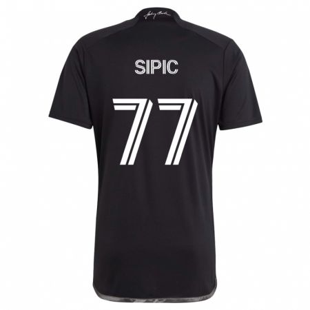 Kandiny Hombre Camiseta Adem Sipić #77 Negro 2ª Equipación 2024/25 La Camisa Chile