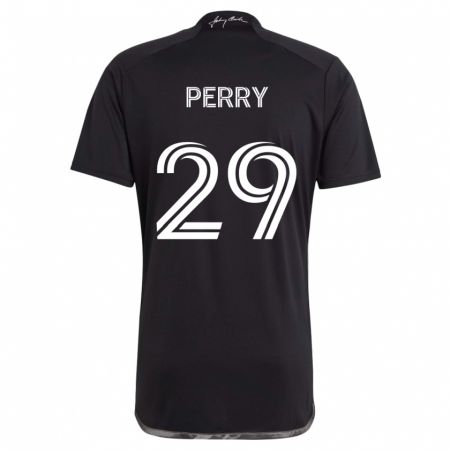 Kandiny Hombre Camiseta Nebiyou Perry #29 Negro 2ª Equipación 2024/25 La Camisa Chile