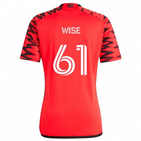 Kandiny Hombre Camiseta Henry Wise #61 Rojo Negro Blanco 2ª Equipación 2024/25 La Camisa Chile