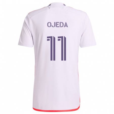 Kandiny Hombre Camiseta Martín Ojeda #11 Blanco Rojo Púrpura 2ª Equipación 2024/25 La Camisa Chile