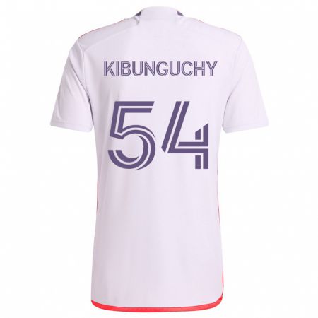 Kandiny Hombre Camiseta Nabi Kibunguchy #54 Blanco Rojo Púrpura 2ª Equipación 2024/25 La Camisa Chile