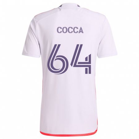 Kandiny Hombre Camiseta Manuel Cocca #64 Blanco Rojo Púrpura 2ª Equipación 2024/25 La Camisa Chile