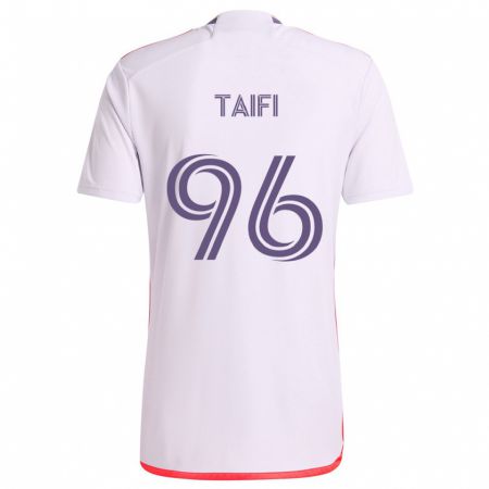 Kandiny Hombre Camiseta Zakaria Taifi #96 Blanco Rojo Púrpura 2ª Equipación 2024/25 La Camisa Chile