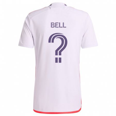 Kandiny Hombre Camiseta Dominic Bell #0 Blanco Rojo Púrpura 2ª Equipación 2024/25 La Camisa Chile