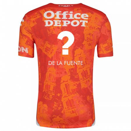 Kandiny Hombre Camiseta Paulino De La Fuente #0 Naranja Blanco 2ª Equipación 2024/25 La Camisa Chile