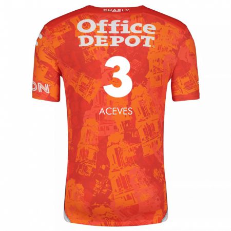 Kandiny Hombre Camiseta Alonso Aceves #3 Naranja Blanco 2ª Equipación 2024/25 La Camisa Chile