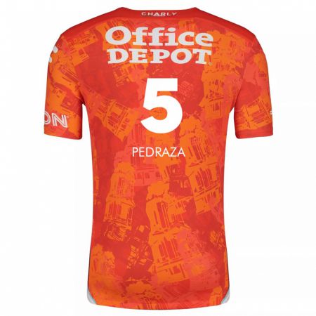 Kandiny Hombre Camiseta Pedro Pedraza #5 Naranja Blanco 2ª Equipación 2024/25 La Camisa Chile