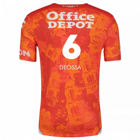 Kandiny Hombre Camiseta Nelson Deossa #6 Naranja Blanco 2ª Equipación 2024/25 La Camisa Chile