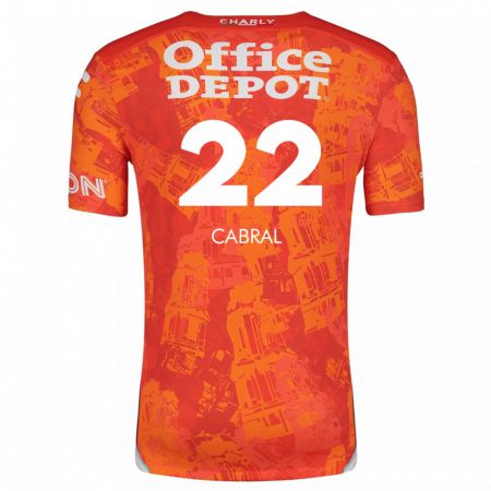 Kandiny Hombre Camiseta Gustavo Cabral #22 Naranja Blanco 2ª Equipación 2024/25 La Camisa Chile