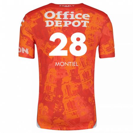 Kandiny Hombre Camiseta Elías Montiel #28 Naranja Blanco 2ª Equipación 2024/25 La Camisa Chile