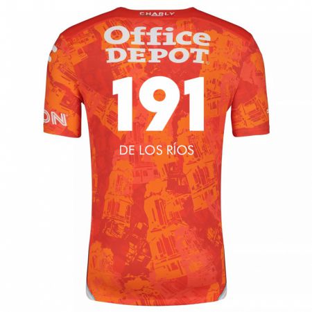 Kandiny Hombre Camiseta Sergio De Los Ríos #191 Naranja Blanco 2ª Equipación 2024/25 La Camisa Chile