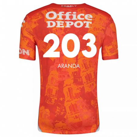 Kandiny Hombre Camiseta Juan Aranda #203 Naranja Blanco 2ª Equipación 2024/25 La Camisa Chile