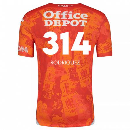 Kandiny Hombre Camiseta Alan Rodríguez #314 Naranja Blanco 2ª Equipación 2024/25 La Camisa Chile