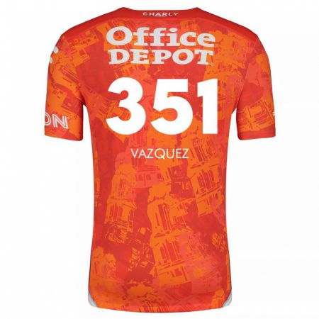 Kandiny Hombre Camiseta Maximo Vázquez #351 Naranja Blanco 2ª Equipación 2024/25 La Camisa Chile