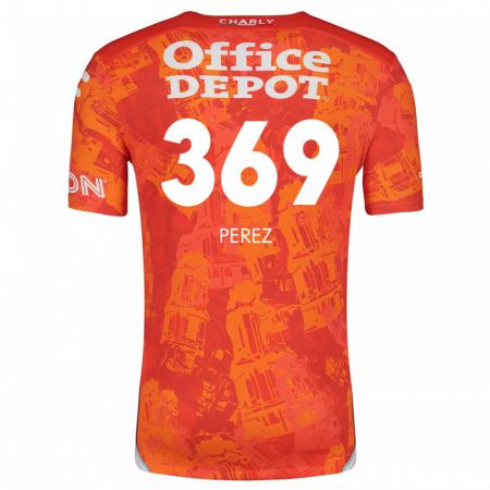 Kandiny Hombre Camiseta Santiago Pérez #369 Naranja Blanco 2ª Equipación 2024/25 La Camisa Chile