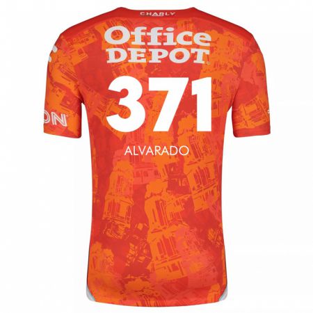 Kandiny Hombre Camiseta Brandon Alvarado #371 Naranja Blanco 2ª Equipación 2024/25 La Camisa Chile