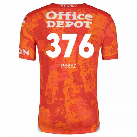 Kandiny Hombre Camiseta Abraham Pérez #376 Naranja Blanco 2ª Equipación 2024/25 La Camisa Chile