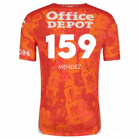 Kandiny Hombre Camiseta Daniel Méndez #159 Naranja Blanco 2ª Equipación 2024/25 La Camisa Chile