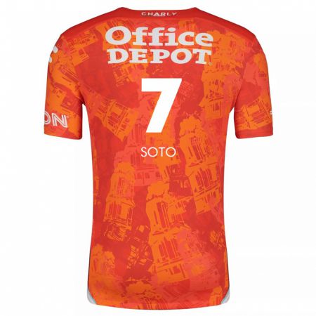 Kandiny Hombre Camiseta Alice Soto #7 Naranja Blanco 2ª Equipación 2024/25 La Camisa Chile