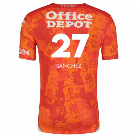 Kandiny Hombre Camiseta Ella Sanchez #27 Naranja Blanco 2ª Equipación 2024/25 La Camisa Chile