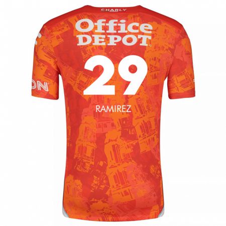 Kandiny Hombre Camiseta Elliana Ramirez #29 Naranja Blanco 2ª Equipación 2024/25 La Camisa Chile