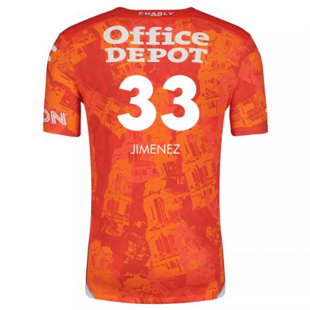 Kandiny Hombre Camiseta Stefani Jiménez #33 Naranja Blanco 2ª Equipación 2024/25 La Camisa Chile