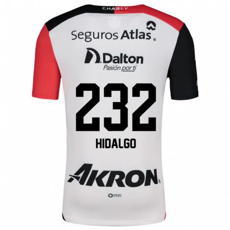 Kandiny Hombre Camiseta Óscar Hidalgo #232 Blanco Rojo Negro 2ª Equipación 2024/25 La Camisa Chile