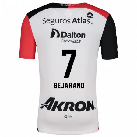 Kandiny Hombre Camiseta Susan Bejarano #7 Blanco Rojo Negro 2ª Equipación 2024/25 La Camisa Chile