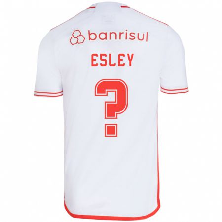 Kandiny Hombre Camiseta Esley #0 Blanco Rojo 2ª Equipación 2024/25 La Camisa Chile