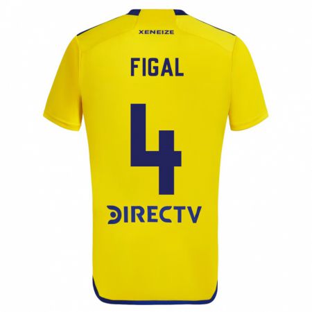 Kandiny Hombre Camiseta Nicolás Figal #4 Amarillo Azul 2ª Equipación 2024/25 La Camisa Chile