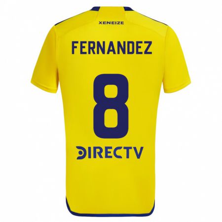 Kandiny Hombre Camiseta Pol Fernández #8 Amarillo Azul 2ª Equipación 2024/25 La Camisa Chile