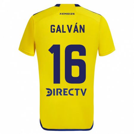 Kandiny Hombre Camiseta Lucas Galván #16 Amarillo Azul 2ª Equipación 2024/25 La Camisa Chile