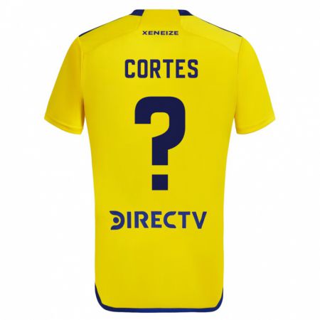 Kandiny Hombre Camiseta Brandon Cortés #0 Amarillo Azul 2ª Equipación 2024/25 La Camisa Chile