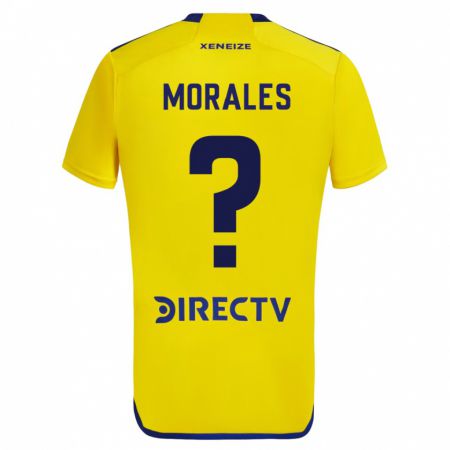 Kandiny Hombre Camiseta Gonzalo Morales #0 Amarillo Azul 2ª Equipación 2024/25 La Camisa Chile