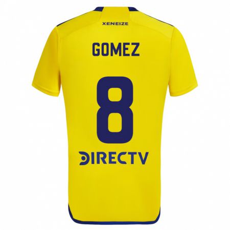 Kandiny Hombre Camiseta Camila Gomez Ares #8 Amarillo Azul 2ª Equipación 2024/25 La Camisa Chile