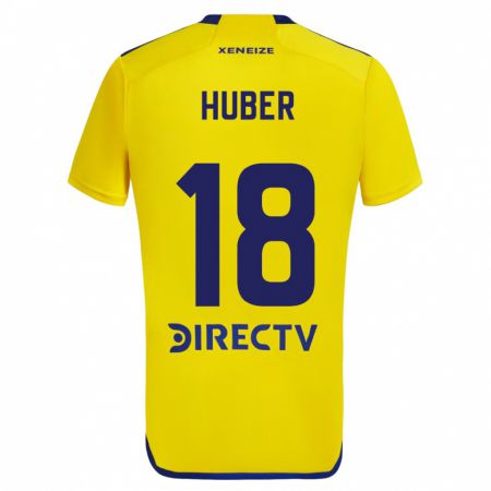 Kandiny Hombre Camiseta Clarisa Huber #18 Amarillo Azul 2ª Equipación 2024/25 La Camisa Chile