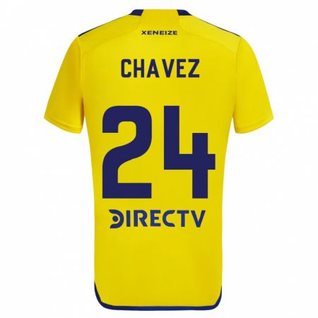 Kandiny Hombre Camiseta Gabriela Chavez #24 Amarillo Azul 2ª Equipación 2024/25 La Camisa Chile