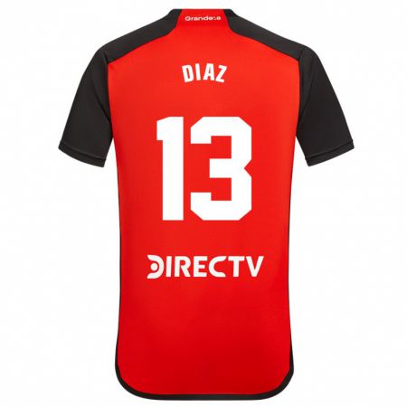 Kandiny Hombre Camiseta Enzo Díaz #13 Rojo Negro Blanco 2ª Equipación 2024/25 La Camisa Chile