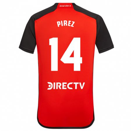 Kandiny Hombre Camiseta Leandro González Pírez #14 Rojo Negro Blanco 2ª Equipación 2024/25 La Camisa Chile