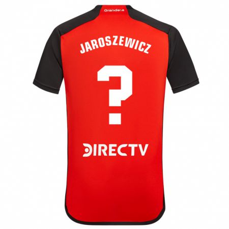 Kandiny Hombre Camiseta Franco Jaroszewicz #0 Rojo Negro Blanco 2ª Equipación 2024/25 La Camisa Chile