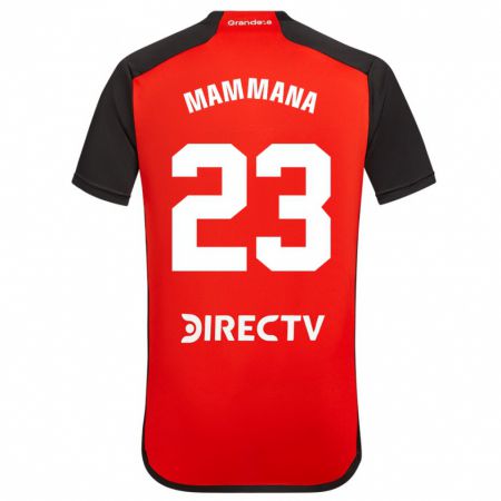 Kandiny Hombre Camiseta Emanuel Mammana #23 Rojo Negro Blanco 2ª Equipación 2024/25 La Camisa Chile