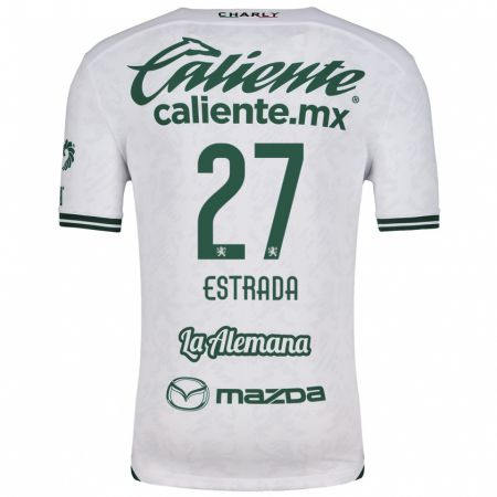 Kandiny Hombre Camiseta Ángel Estrada #27 Blanco Verde 2ª Equipación 2024/25 La Camisa Chile