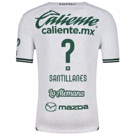 Kandiny Hombre Camiseta Antonio Santillanes #0 Blanco Verde 2ª Equipación 2024/25 La Camisa Chile